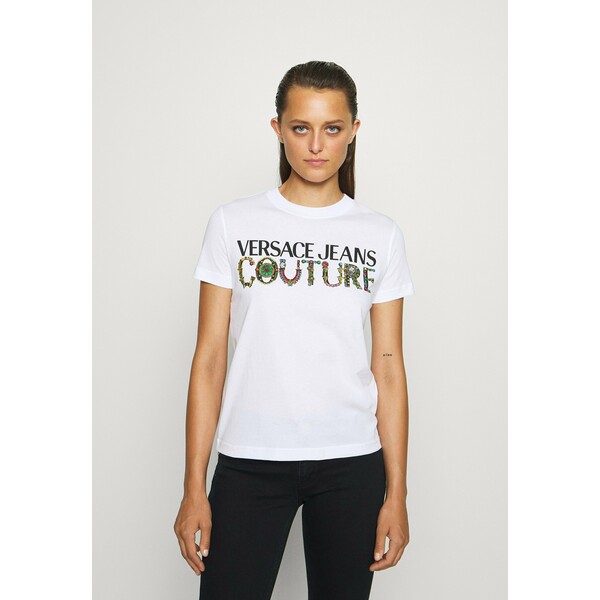 Versace Jeans Couture T-shirt z nadrukiem white VEI21D03T