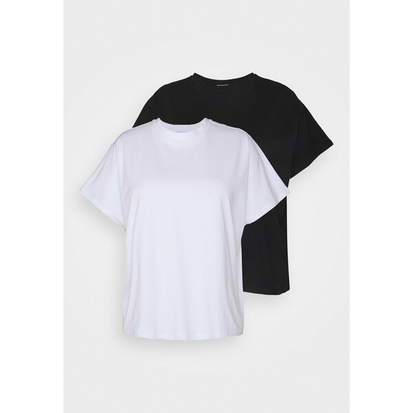 Noisy May Curve NMHAILEY 2 PACK T-shirt basic black/bright white NOY21D00E