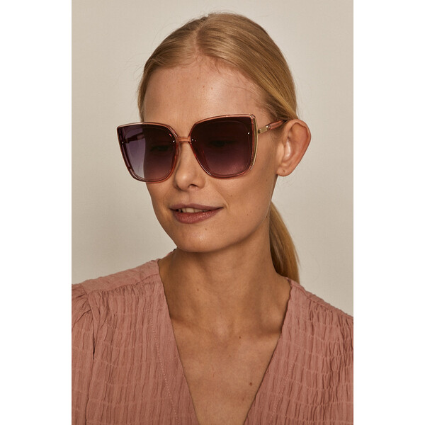Medicine Okulary przeciwsłoneczne damskie typu kocie oczy różowe RS21-OKD609_30X