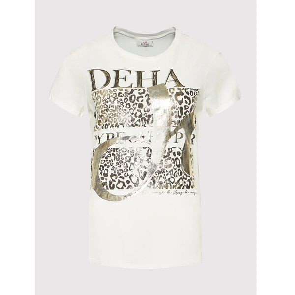 Deha T-Shirt D53078 Biały Regular Fit