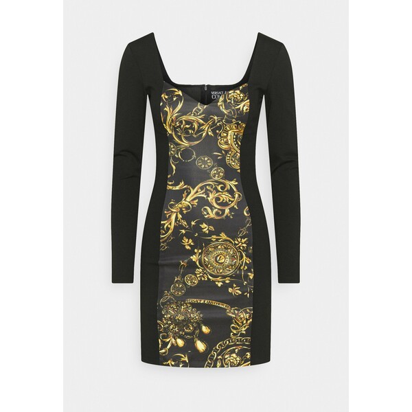 Versace Jeans Couture DRESS Sukienka z dżerseju black/gold VEI21C02R