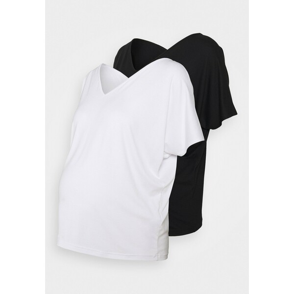 Anna Field MAMA 2 PACK T-shirt basic white/black EX429G049