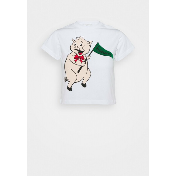 Fiorucci PANCETTA CROP TEE T-shirt z nadrukiem white FI921D01B
