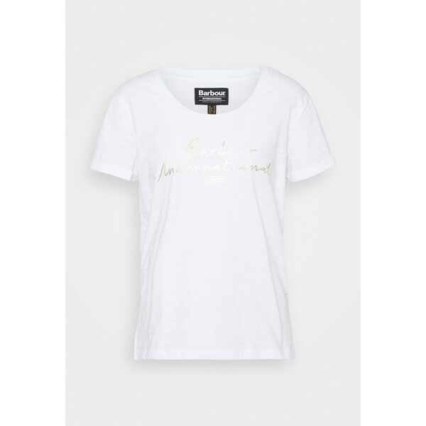 Barbour International HALLSTATT TEE T-shirt z nadrukiem white BG821D013