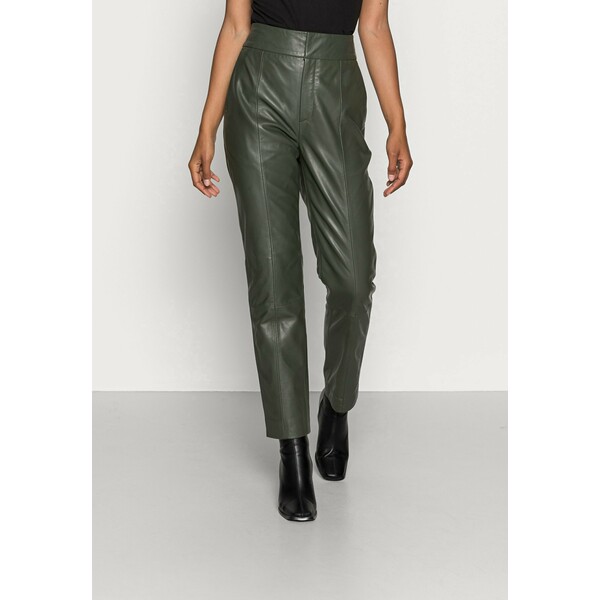 InWear CADIX PANT Spodnie skórzane green olive IN321A057