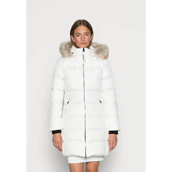 Calvin Klein ESSENTIAL REAL COAT Płaszcz puchowy ecru 6CA21U02J