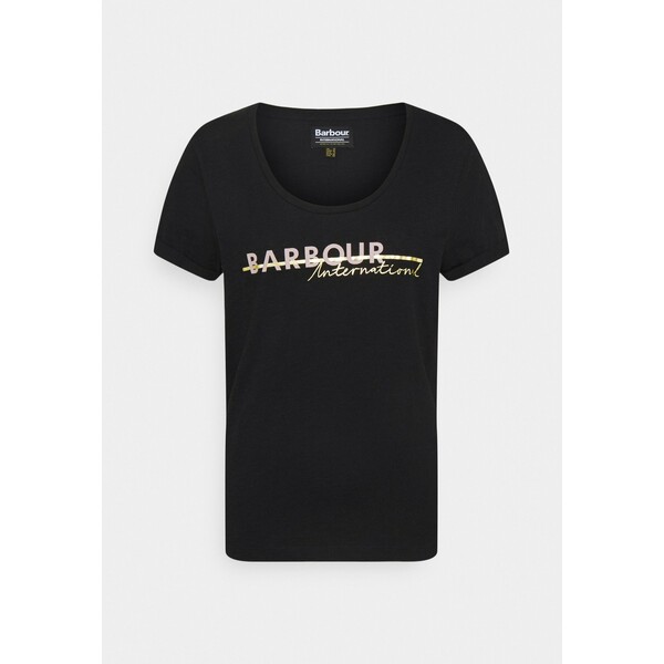 Barbour International CHICANE TEE T-shirt z nadrukiem black BG821D00Z