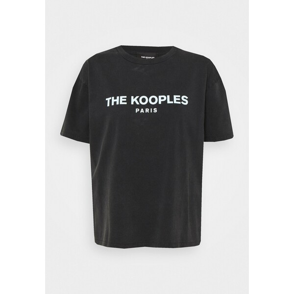 The Kooples T-shirt z nadrukiem black washed THA21D01Y