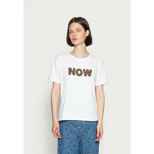 More & More SLEEVE T-shirt z nadrukiem white M5821D0LV
