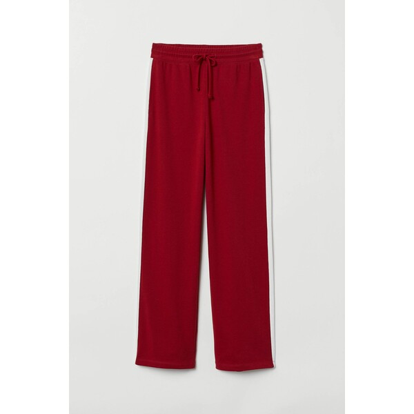 H&M Spodnie dresowe 0704882001 Czerwony/Biały