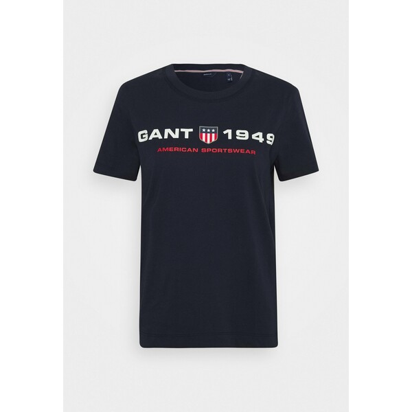GANT RETRO SHIELD T-shirt z nadrukiem classic blue GA321D05B