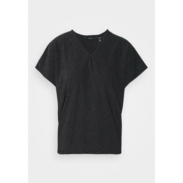 Vero Moda Petite VMJELINA WIDE TOP BOO PETITE T-shirt z nadrukiem black/silver lurex VM021D01W