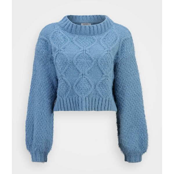 Glamorous Tall KNITTED CROP JUMPER WITH LONG SLEEVES AND BOAT NECK Sweter heritage blue GLC21I00Z