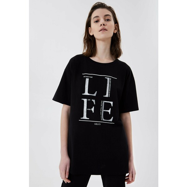 LIU JO T-shirt z nadrukiem black L2521D03O