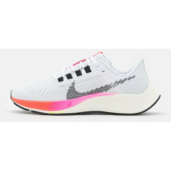 Nike Performance AIR ZOOM PEGASUS 38 Obuwie do biegania treningowe white/black/football grey/pink blast/bright crimson N1241A11S