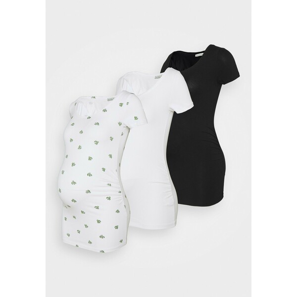 Anna Field MAMA 3 PACK T-shirt z nadrukiem black/white/white EX429G043