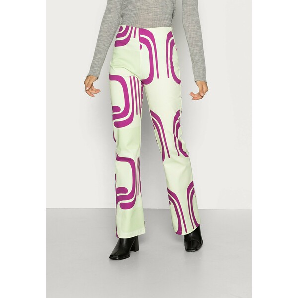 HOSBJERG DITTE PALOMA PANTS Spodnie materiałowe royal fade mint HOX21N006