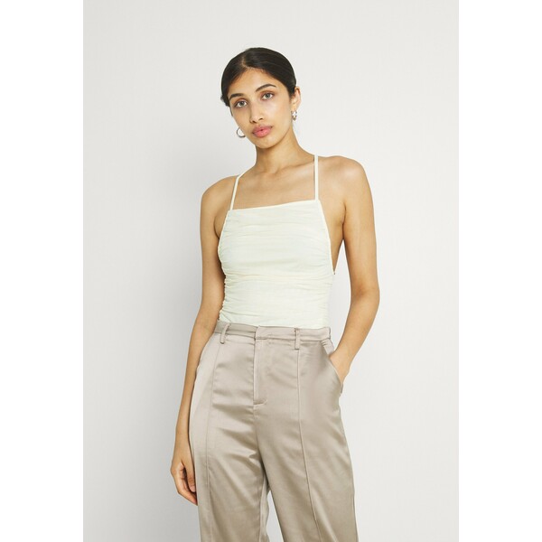 Missguided RUCHED STRAPPY BODYSUIT Top cream M0Q21D0OZ
