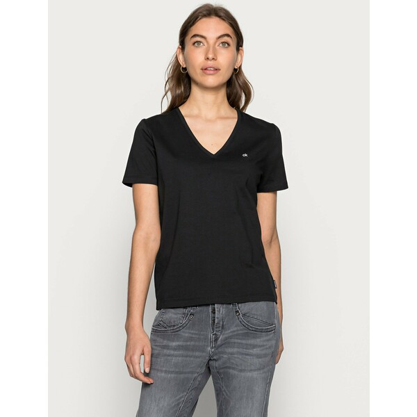 Calvin Klein SMALL V NECK T-shirt basic black 6CA21D03G