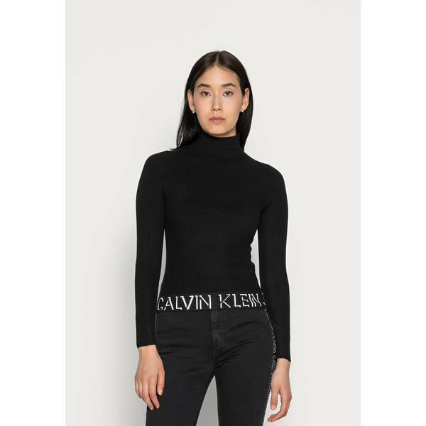 Calvin Klein Jeans LOGO TAPE SWEATER Sweter black C1821I03C