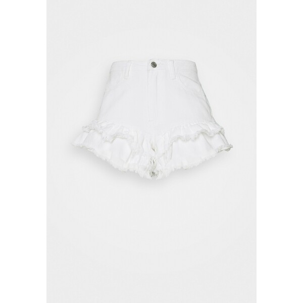 Missguided Petite VINTAGE PICNIC RUFFLE SHORT RECYCLED Szorty jeansowe white M0V21S01X
