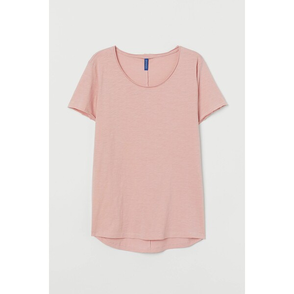 H&M T-shirt z surowymi brzegami 0793104019 Różowy
