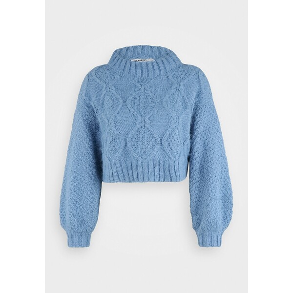 Glamorous Petite CROP JUMPER WITH LONG SLEEVES AND BOAT NECK Sweter heritage blue GLB21I01B
