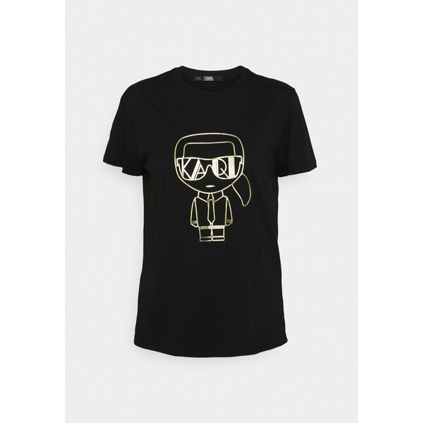 KARL LAGERFELD IKONIK ART DECO T-shirt z nadrukiem black K4821D08C