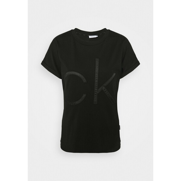 Calvin Klein BONDED T-shirt z nadrukiem black 6CA21D03N