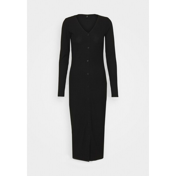 ONLY Tall ONLNELLA LONG BUTTON DRESS Sukienka dzianinowa black OND21C05U