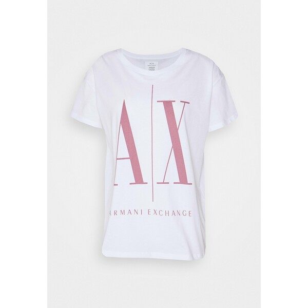Armani Exchange T-shirt z nadrukiem white/rose ARC21D03A