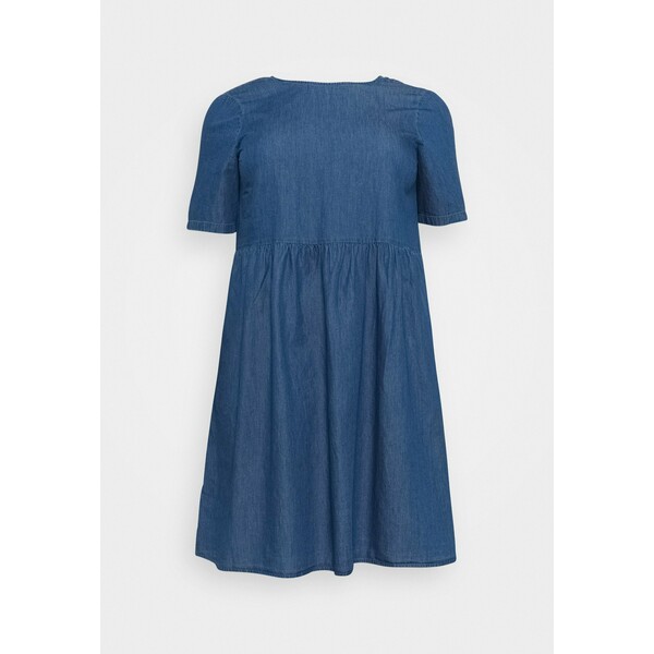 Pieces Curve PCLIVA DRESS Sukienka jeansowa medium blue denim PIU21C01I