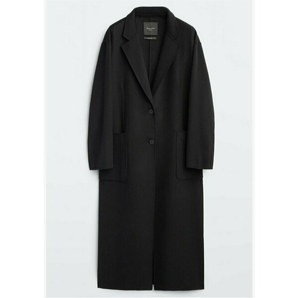 Massimo Dutti DAD-FIT Klasyczny płaszcz black M3I21U0EK
