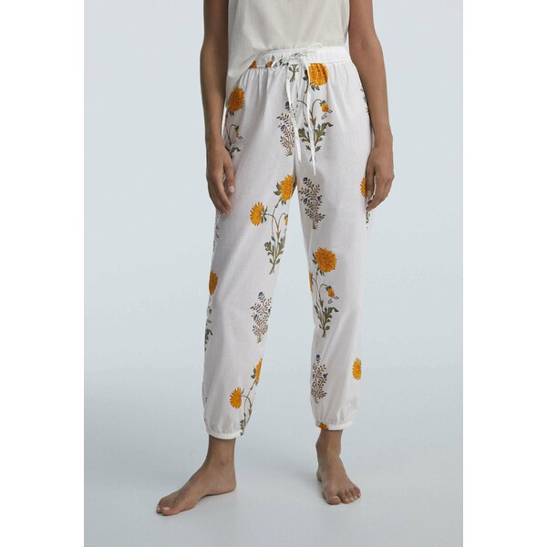 OYSHO INDIAN CUFFED Spodnie od piżamy white OY181O0VM