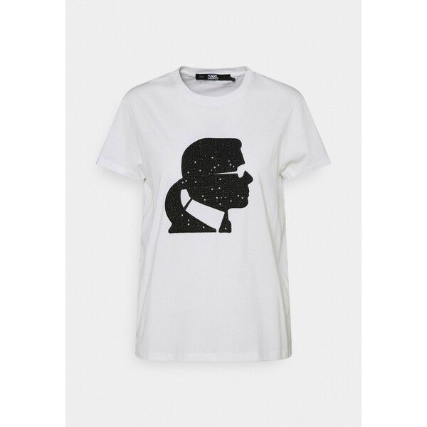 KARL LAGERFELD BOUCLE KARL PROFILE T-shirt z nadrukiem white K4821D08B