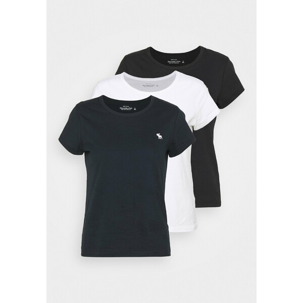 Abercrombie & Fitch CREW 3 PACK T-shirt basic black/white/navy A0F21D0IM