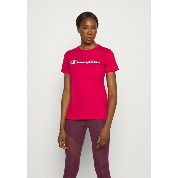 Champion CREWNECK T-shirt z nadrukiem pink C7641D03P