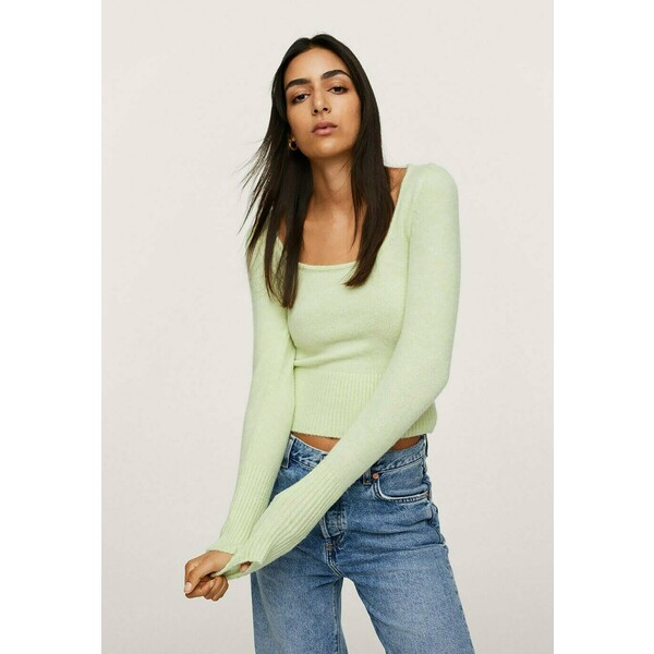 Mango Sweter verde pastel M9121J0E0