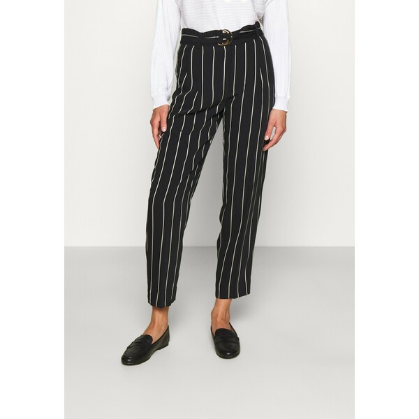 Lauren Ralph Lauren VATRISSA ANKLE PLEATED Spodnie materiałowe black/white L4221A05Y