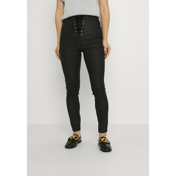 Missguided Petite VICE COATED Jeansy Skinny Fit black M0V21N060