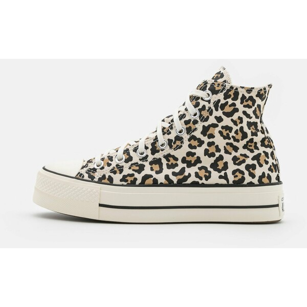Converse CHUCK TAYLOR ALL STAR ARCHIVE LEOPARD PRINT PLATFORM Sneakersy wysokie driftwood/light fawn/black CO411A1GN