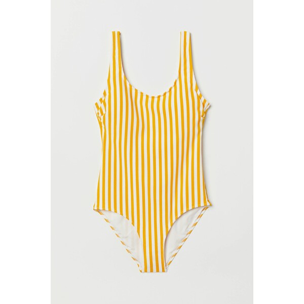 H&M Kostium kąpielowy 0559633001 Żółty/Białe paski