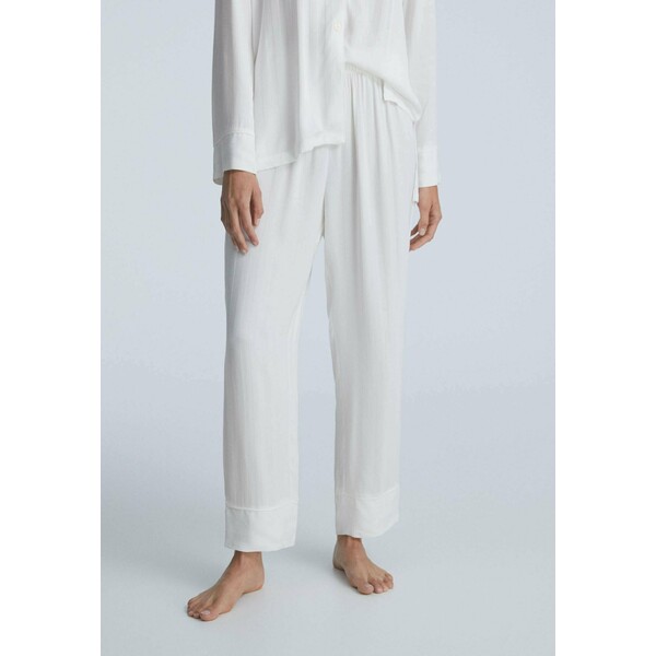 OYSHO JACQUARD STRIPE Spodnie od piżamy off-white OY181O0W2