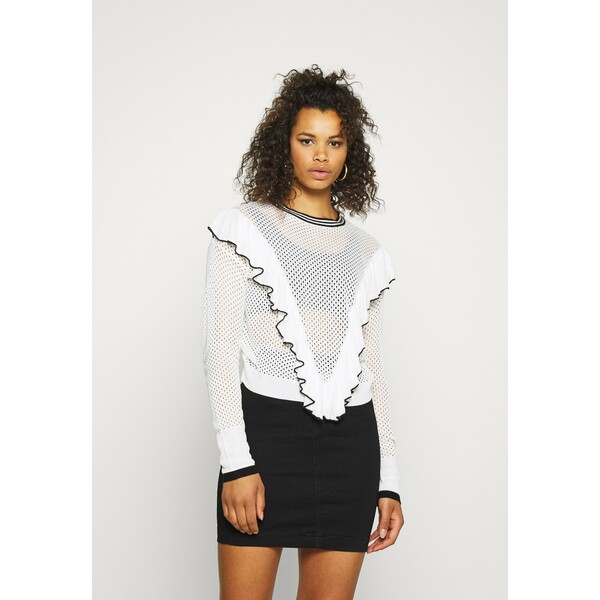 Missguided Tall FRILL DETAIL Sweter white MIG21I01X