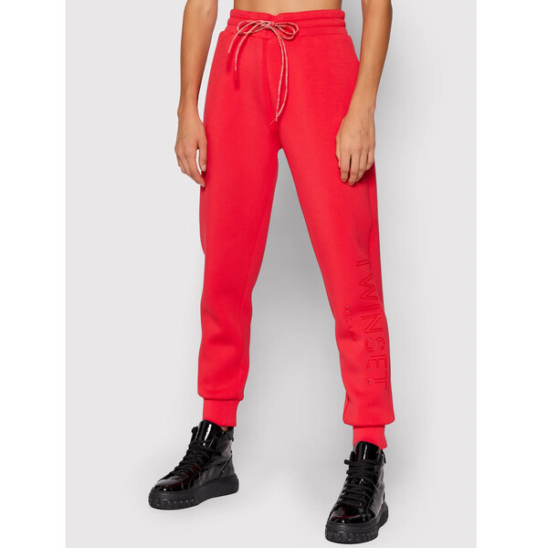 TWINSET Spodnie dresowe 212TT2091 Czerwony Regular Fit