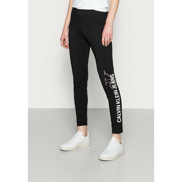 Calvin Klein Jeans VERTICAL INSTITUTIONAL Legginsy black C1821A049