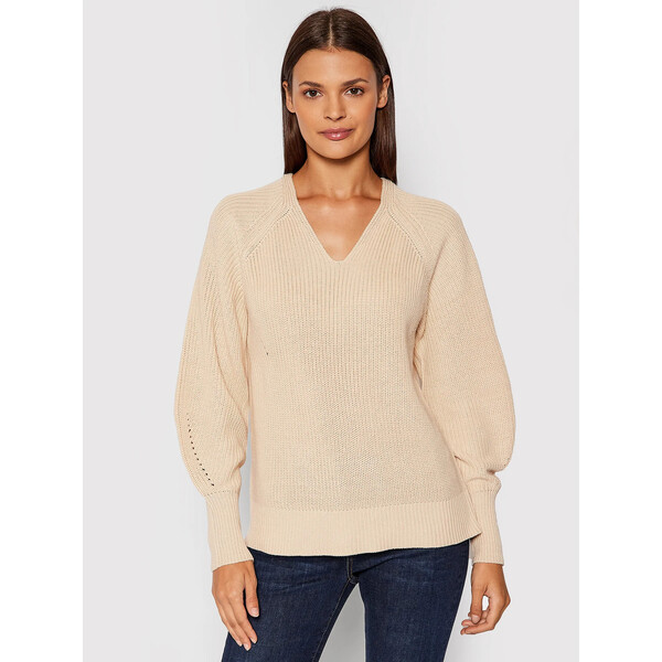 Selected Femme Sweter 16076990 Beżowy Regular Fit