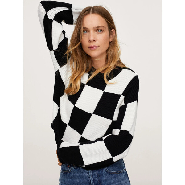 Mango Sweter Chess 17073267 Czarny Relaxed Fit