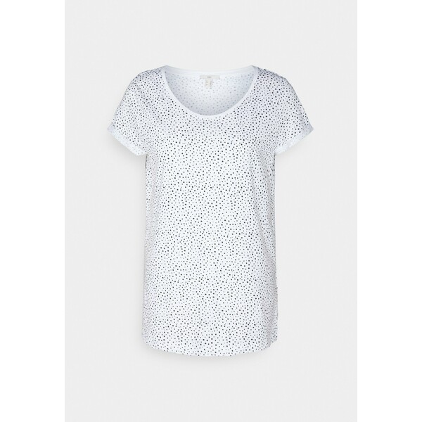 edc by Esprit SLUB ROUNDNECK T-shirt z nadrukiem white ED121D1KT-A11
