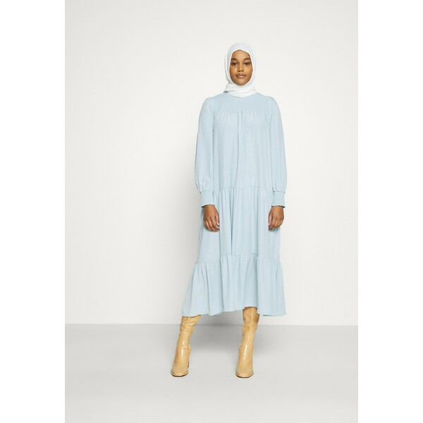 Glamorous MODESTY SMOCKED HIGHNECK MAXI DRESSES WITH LONG SLEEVES Długa sukienka blue GL921C0Q2